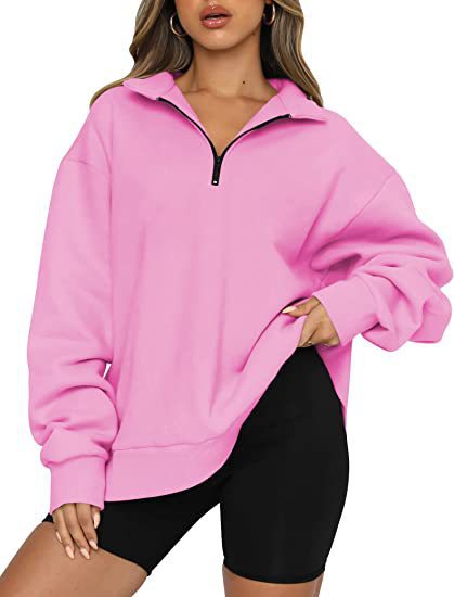 Velma™ | Women's Oversized Half Zip Collared Sweatshirt