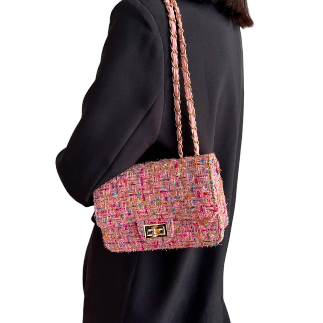 Colombe™ | Tweed Chain Flap Bag