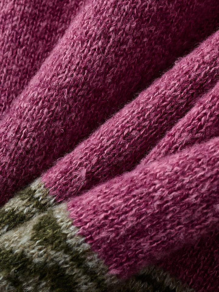 Griselda™ | Women's Fair Isle Yoke Button Front Cardigan