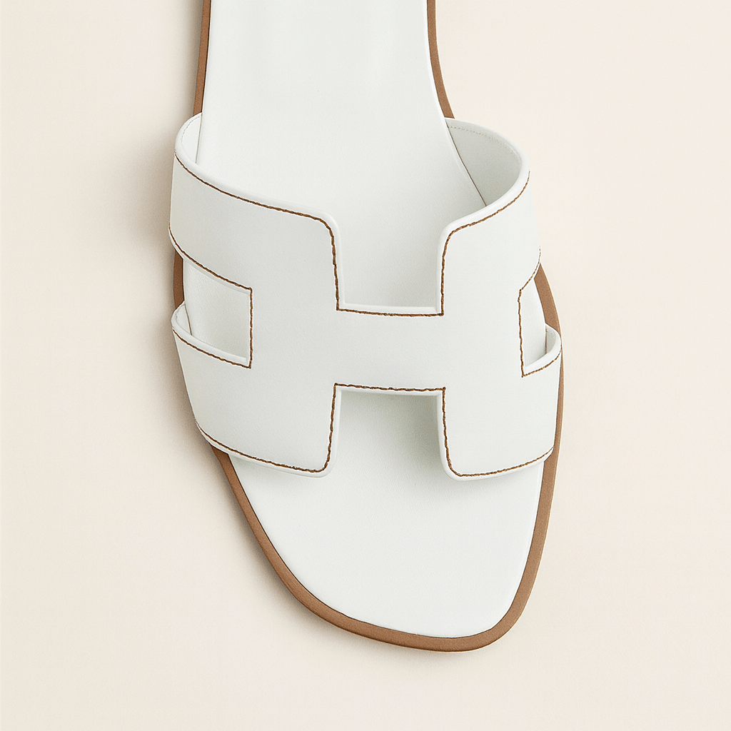 Oria | Cut-Out Leather Slide Sandals