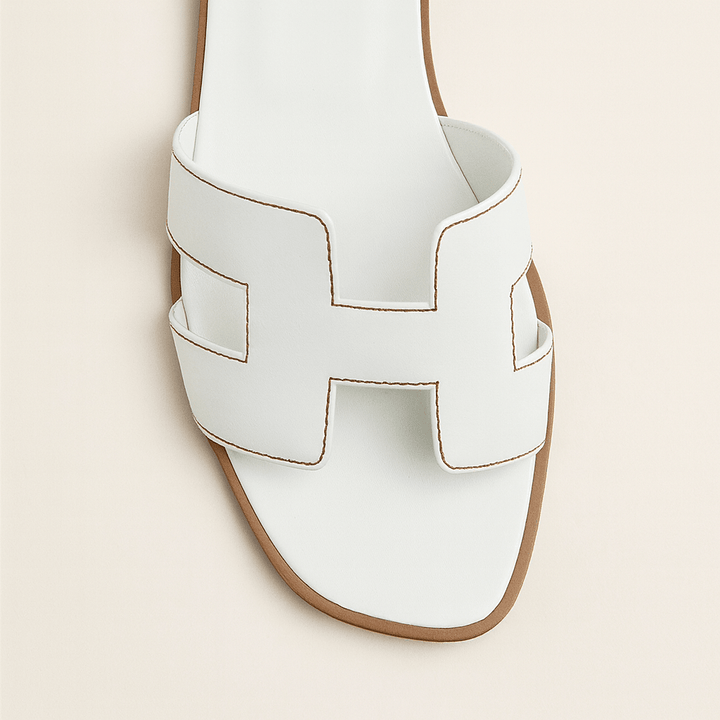 Oria | Cut-Out Leather Slide Sandals