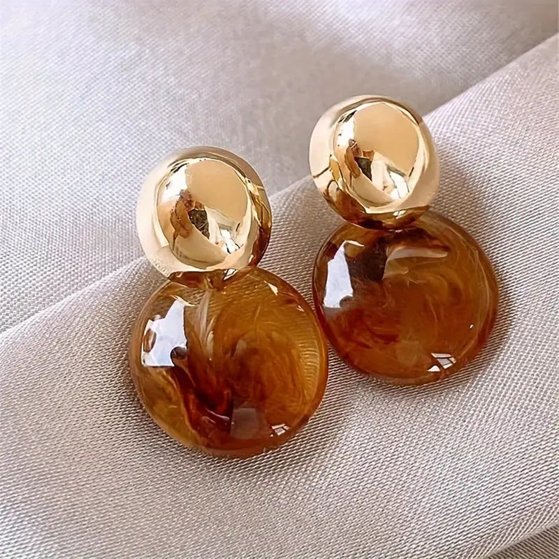 Aurélie Amber Hanging Earrings | Gold