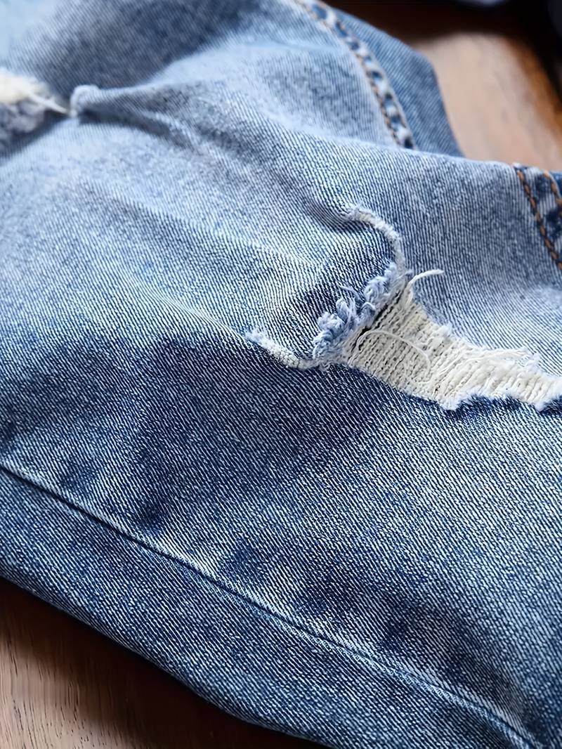 Dario™ | Men's Slim Stretch Jeans with Distressed Details