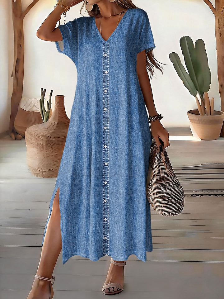 Helen | Elegant Retro Denim Dress