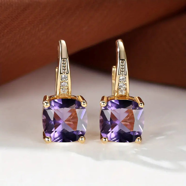 Hoop earrings with Mystic Stone | Gold