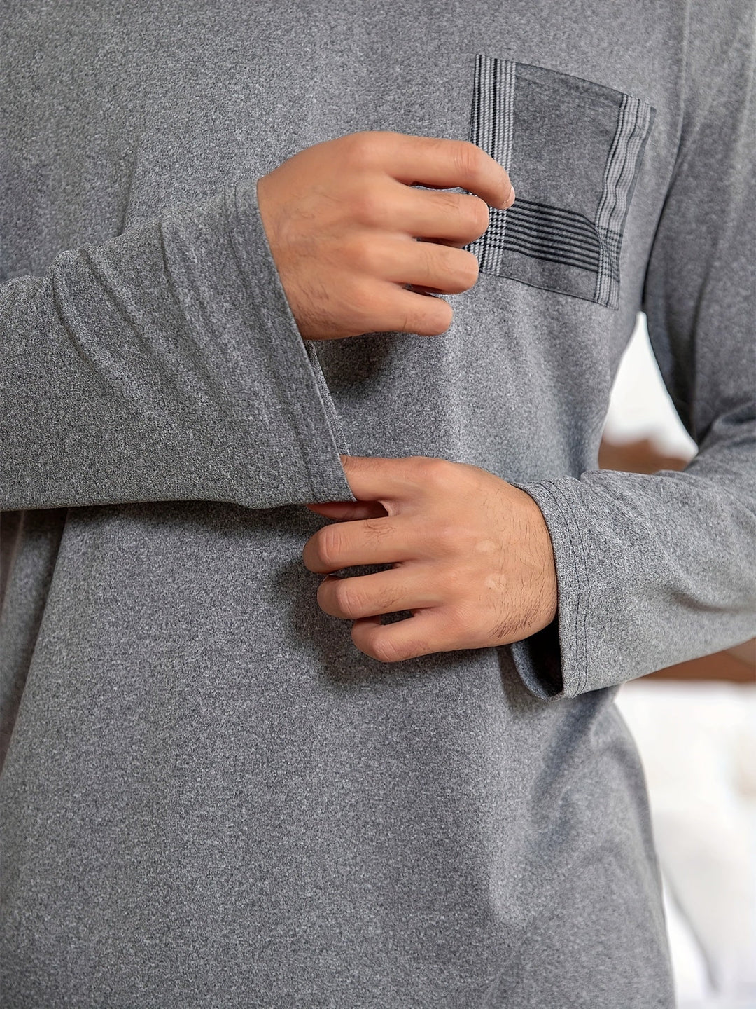 Wade™ | Men's Lounge Set with Crew Neck Top and Plaid Pants