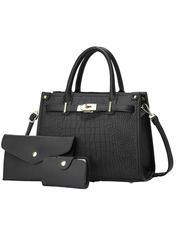Bella™ | Croc-Embossed Handbag Set