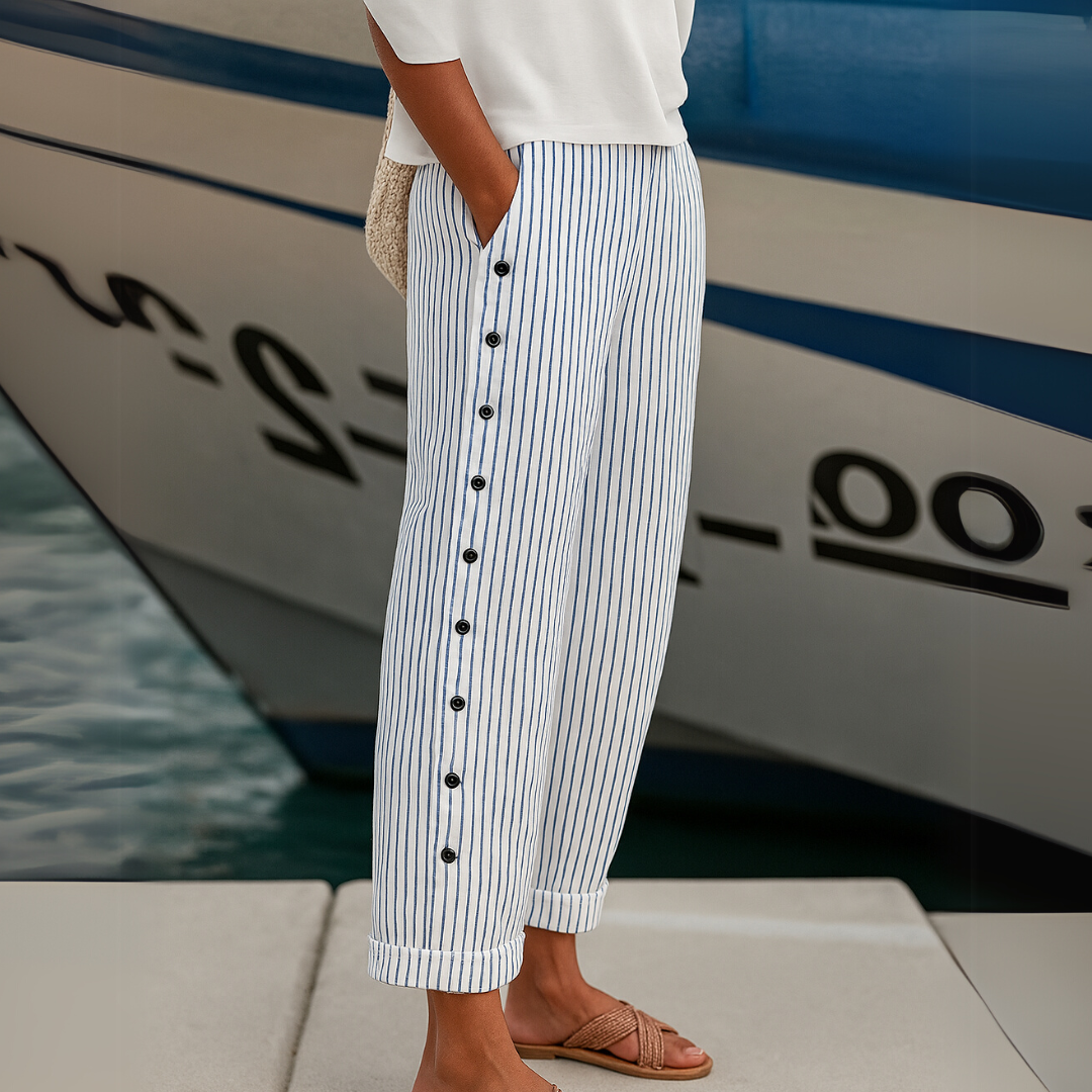 Caitlin | Striped Button-Up Pants