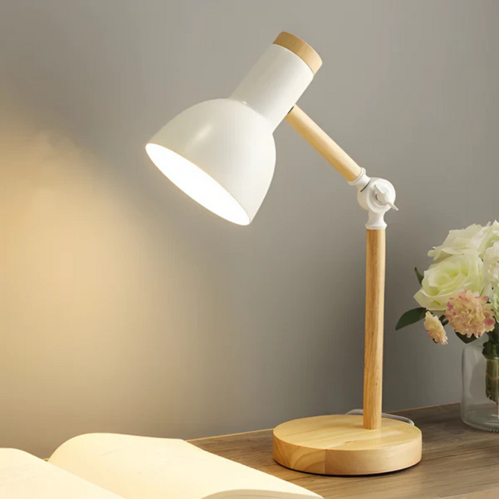 Adjustable Wood and Metal Task Table Lamp — view 1