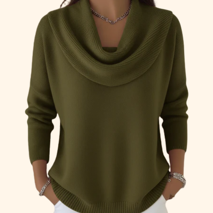 Flora™ | Soft Cowl-Neck Sweater