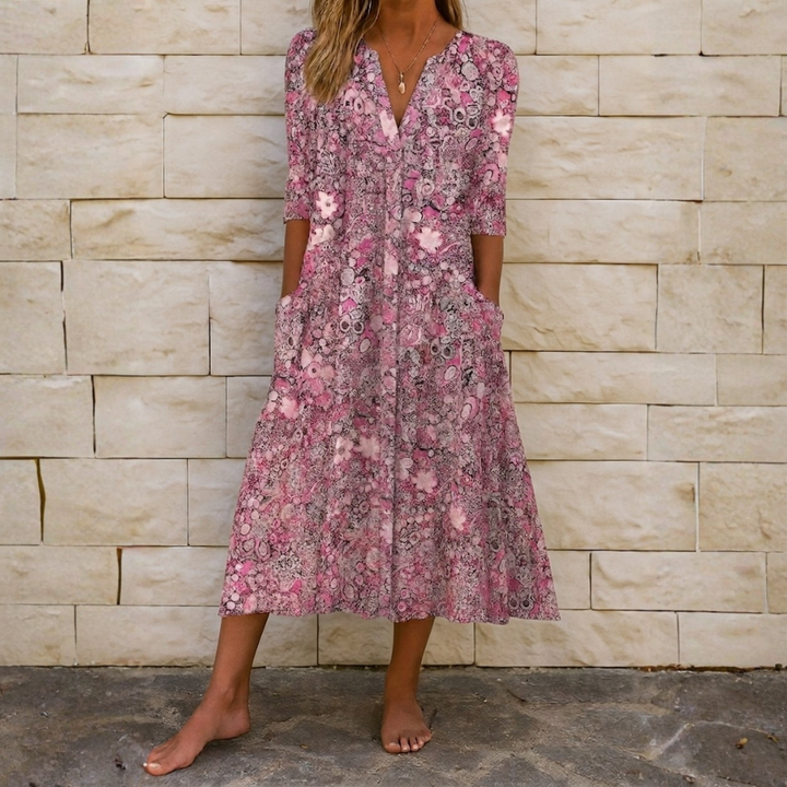Harlow™ | Elegant Dress with V-Neck