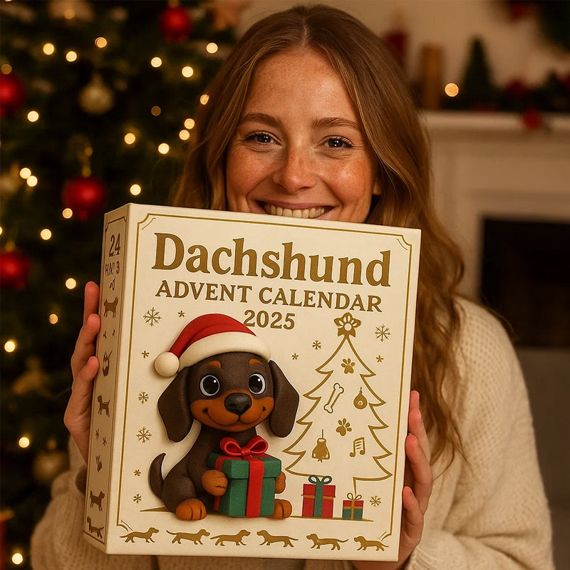 Dachshund Advent Calendar with 24 Dog Figurines