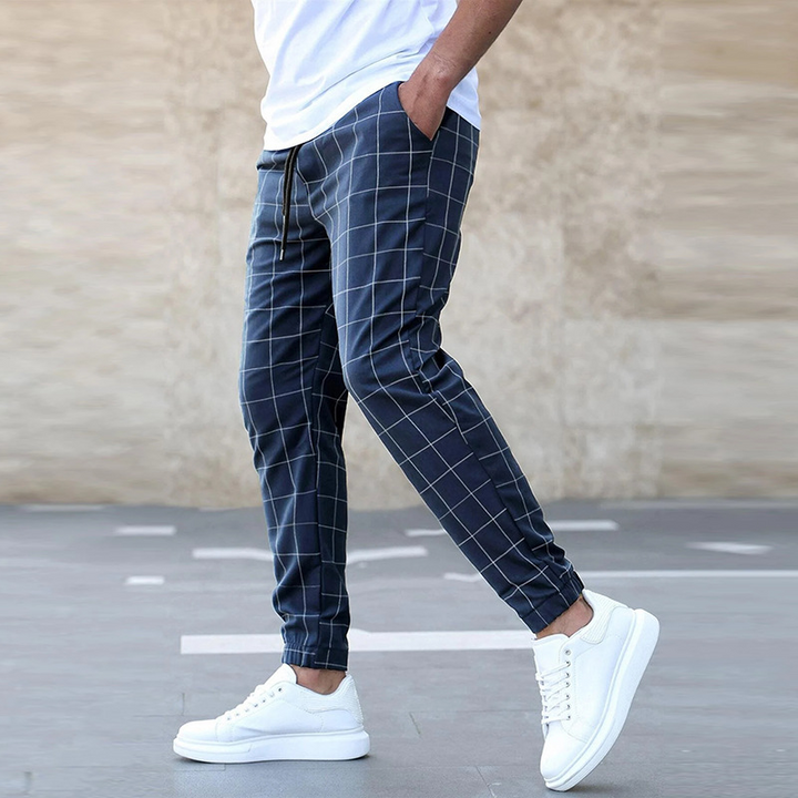 Callum™ | Men's Check Jogger Trousers with Drawstring Waist