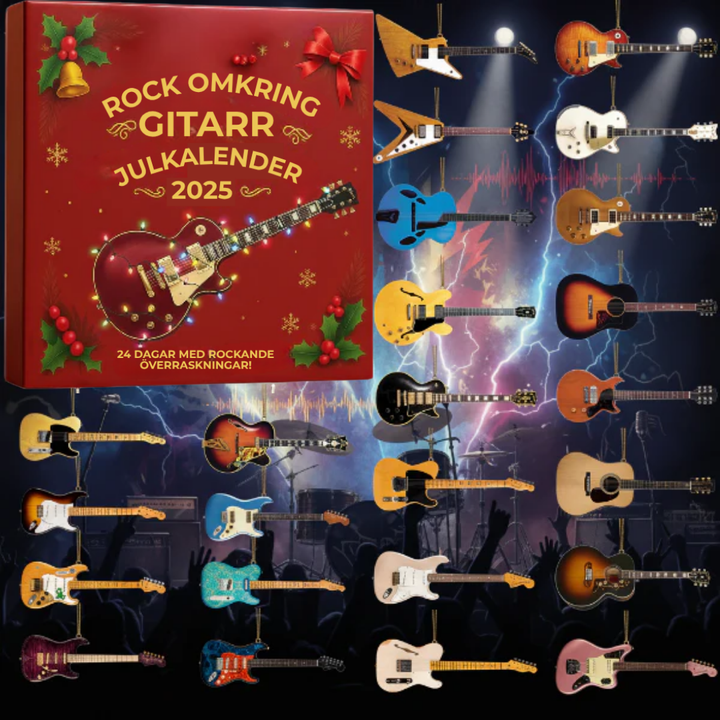 Guitar Advent Calendar with 24 Mini Guitar Ornaments