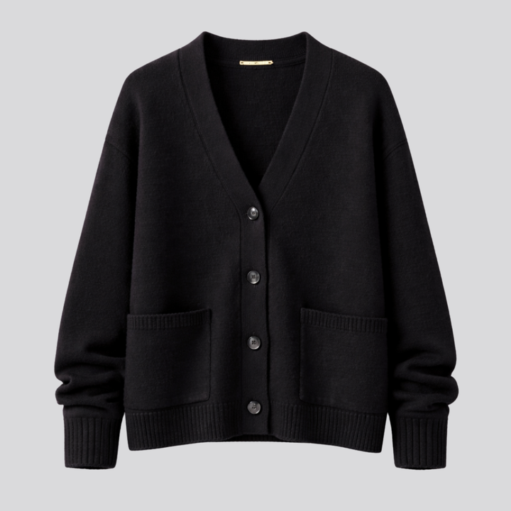 Astrid™ | Fine Knit Button-Front Cardigan with Ribbed Cuffs