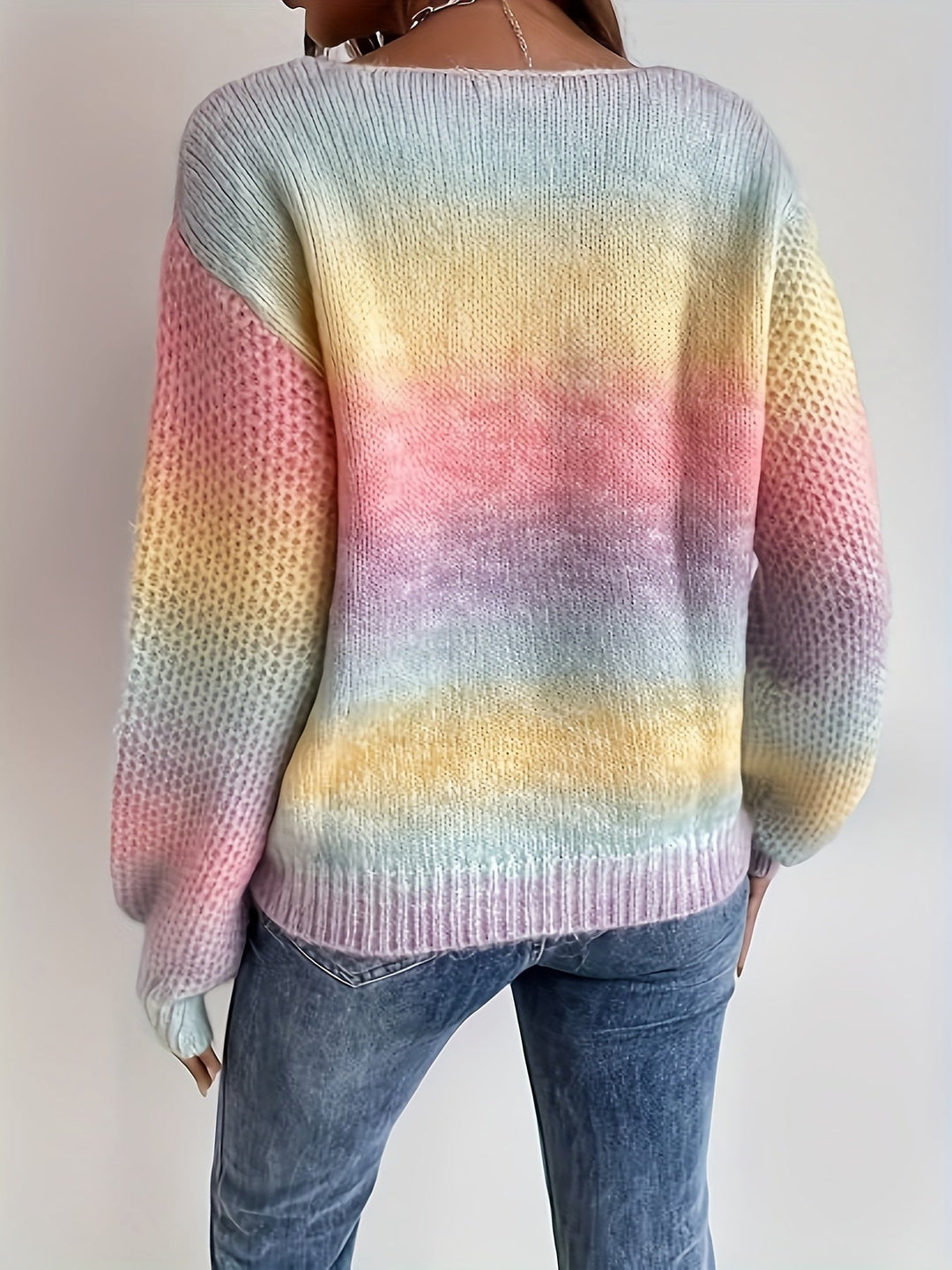Erica™ | Women's Off Shoulder Gradient Knit Sweater