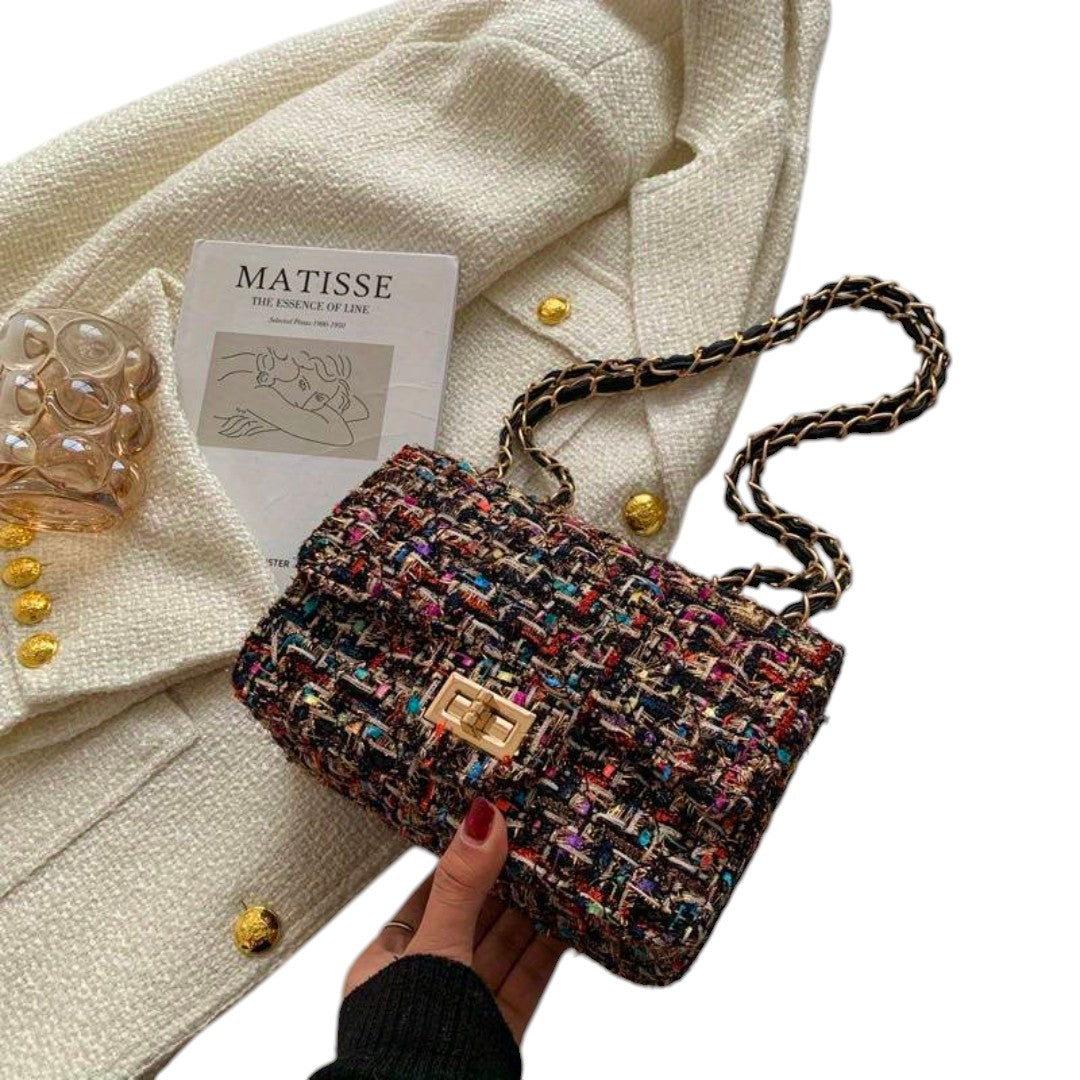 Colombe™ | Tweed Chain Flap Bag