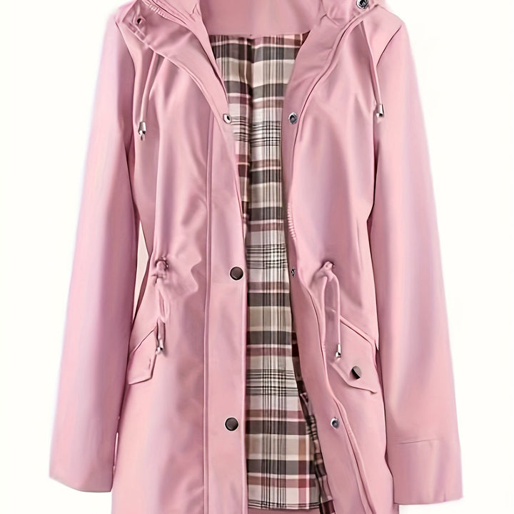 Joyce™ | Women's Hooded Drawstring Rain Jacket in Plus Sizes