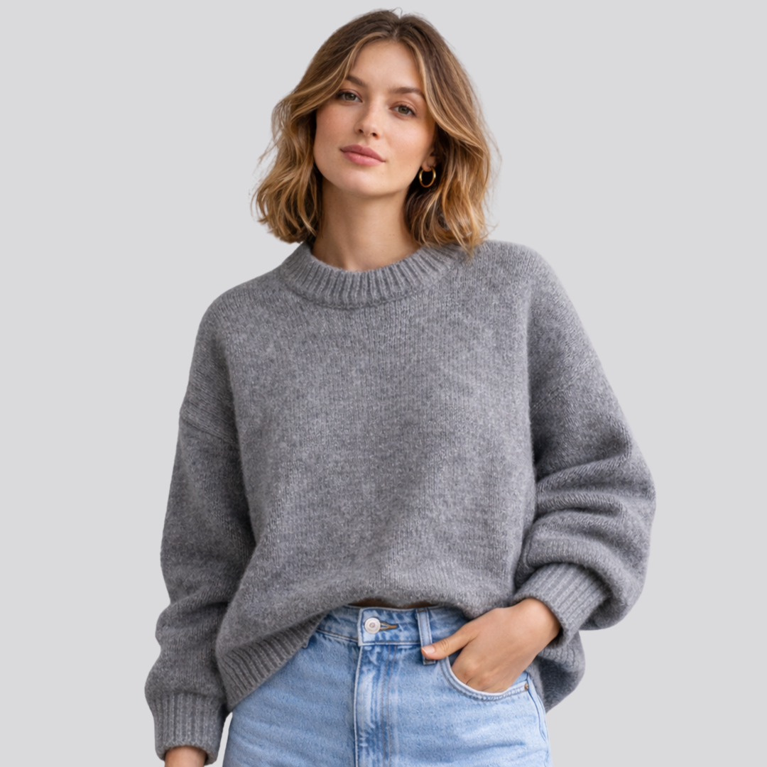 Anwen™ | Oversized Merino Wool Sweater with Dropped Shoulders