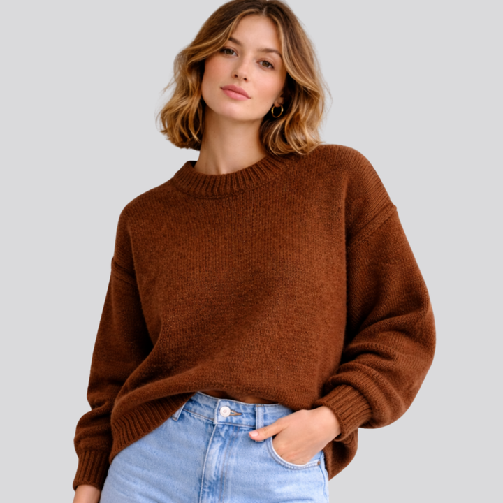 Anwen™ | Oversized Merino Wool Sweater with Dropped Shoulders