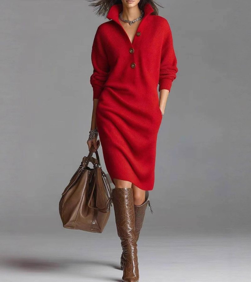 Maris™ | Warm Knitted Dress, Elegant & Comfortable