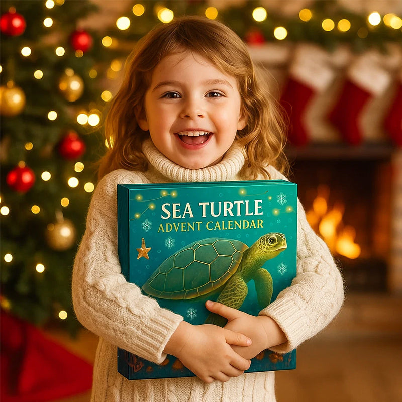 Sea Turtle Advent Calendar with 24 Turtle Ornaments