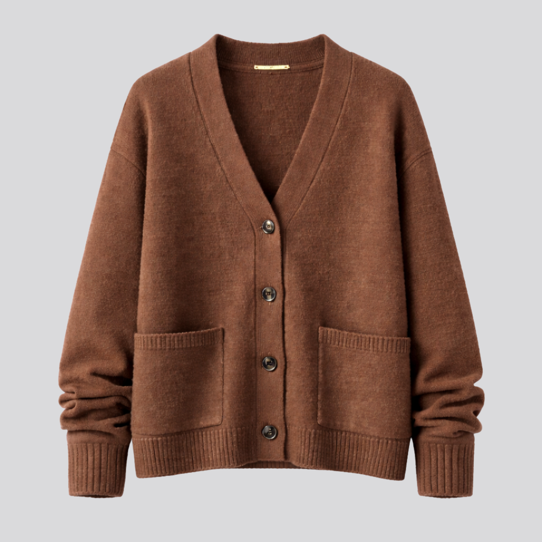 Astrid™ | Fine Knit Button-Front Cardigan with Ribbed Cuffs