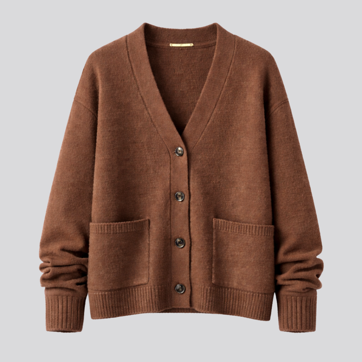 Astrid™ | Fine Knit Button-Front Cardigan with Ribbed Cuffs