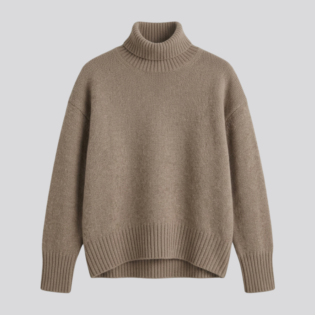 Linnea™ | Brushed Merino Wool Oversized Turtleneck Sweater