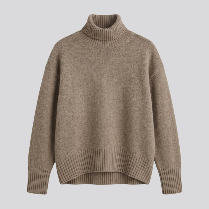 Linnea™ | Brushed Merino Wool Oversized Turtleneck Sweater