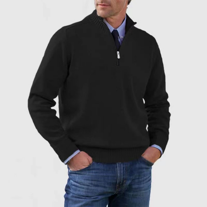 Ansel™ | Men's Half-Zip Knit Sweater with Mock Neck