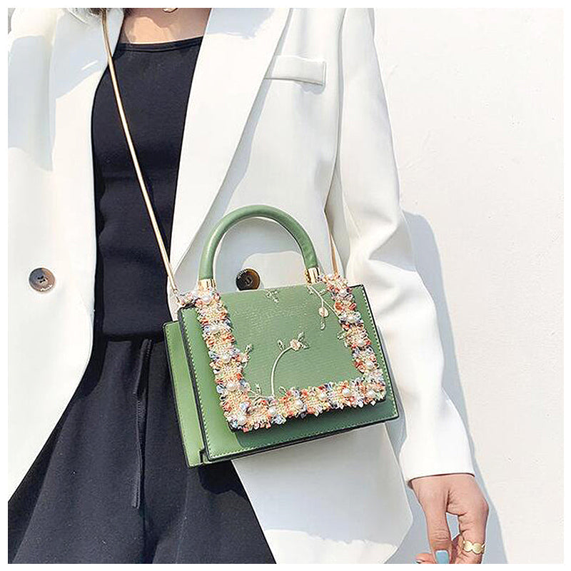 Bridget™ | Floral Embellished Top-Handle Bag