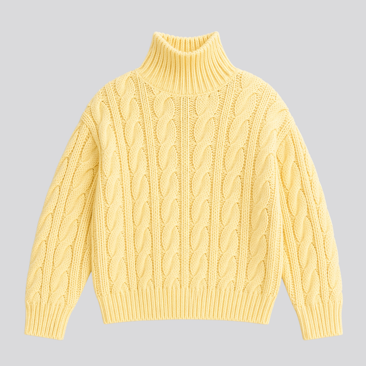 Emeline™ | Merino Wool Funnel Neck Sweater with Textured Knit