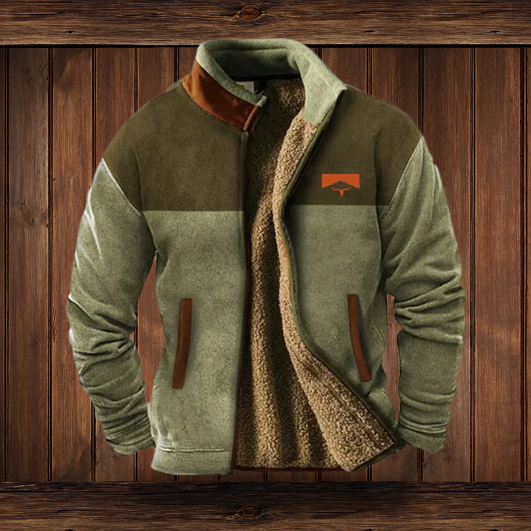 Elodine™ | Women's High-Pile Zip Jacket with Western Print Sleeves