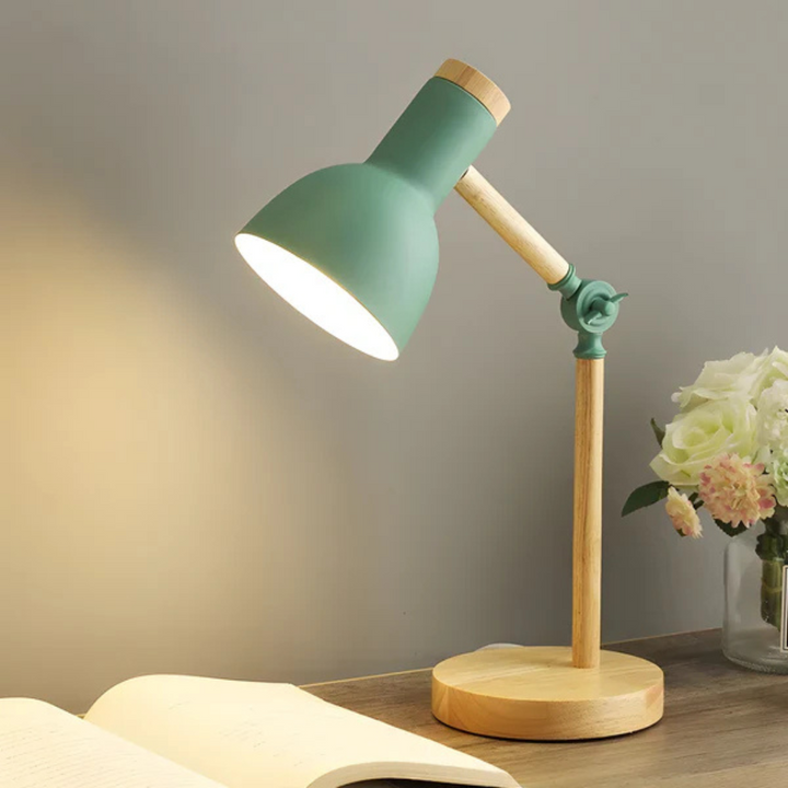 Adjustable Wood and Metal Task Table Lamp — view 4