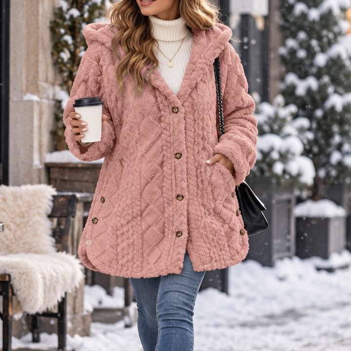 Roseline™ | Women's Hooded Button Front Cardigan with Textured Knit