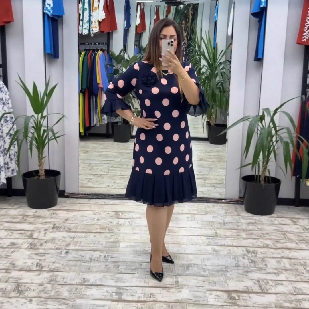 Palerine™ | Polka Dot Pleated Dress