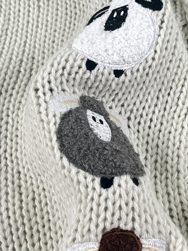 Rosetta™ | Women's Chunky Knit Hooded Cardigan with Sheep Detail