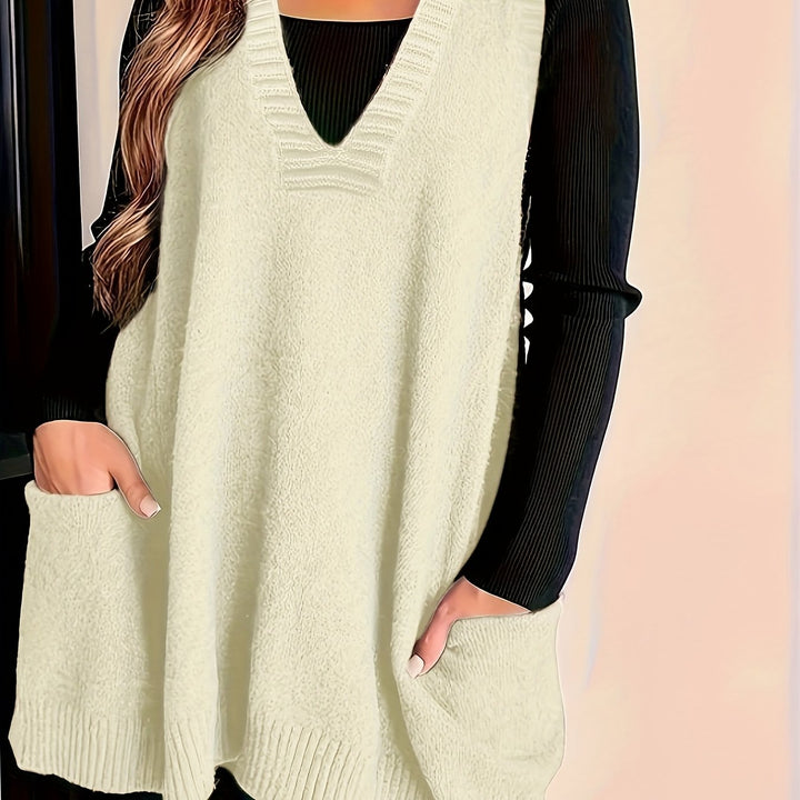 Ottilie™ | Women's Longline Sleeveless Vest with Pockets