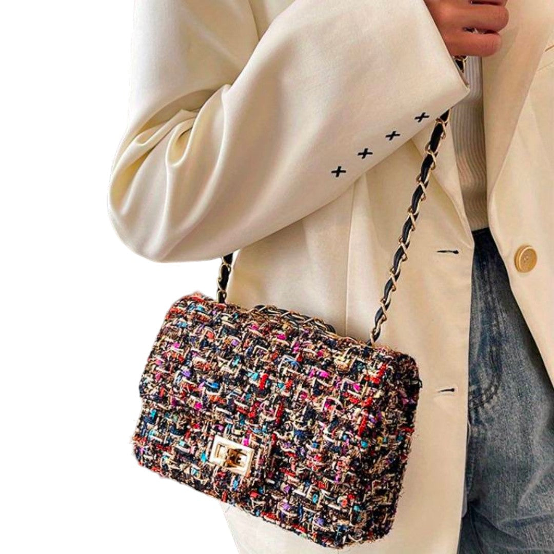 Colombe™ | Tweed Chain Flap Bag