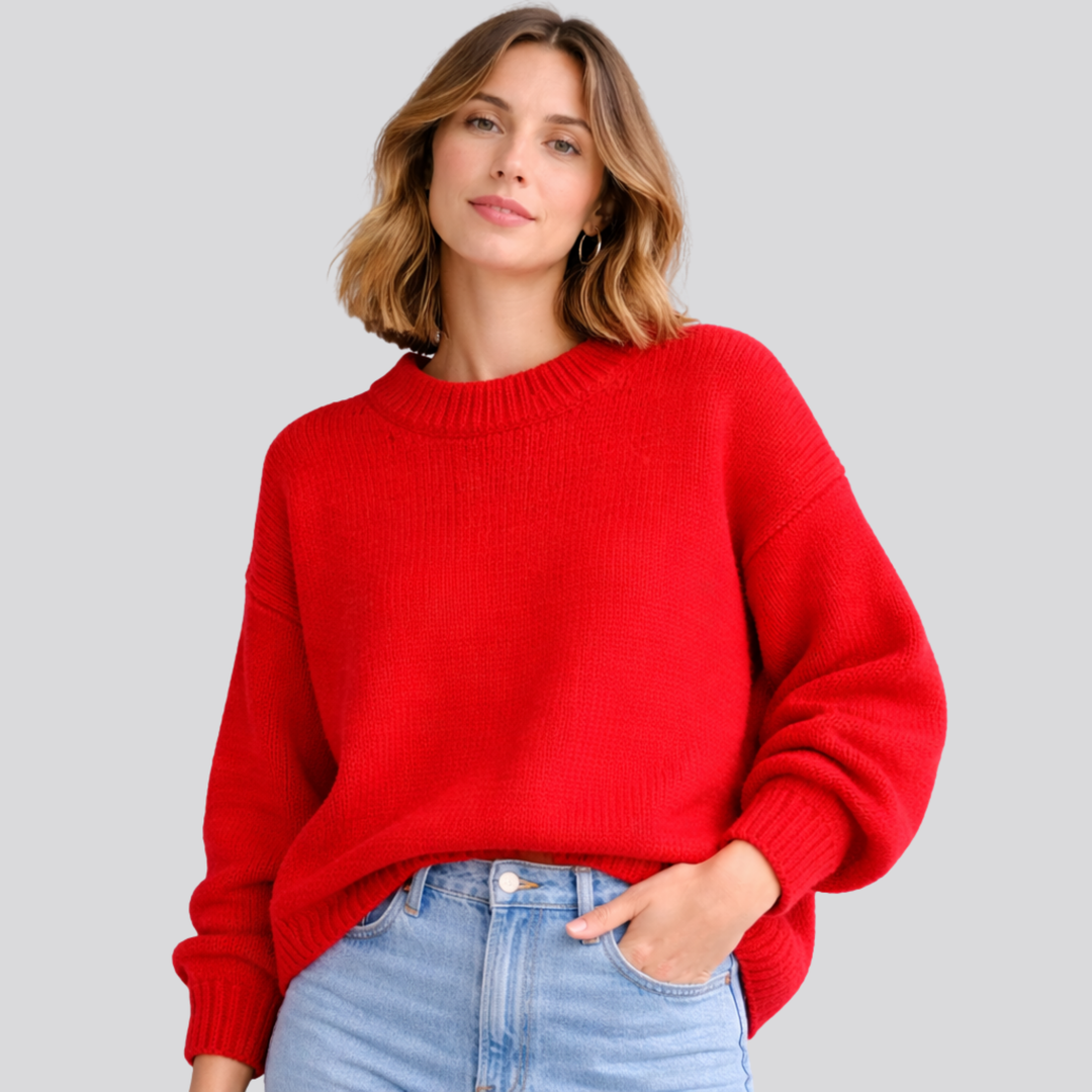 Anwen™ | Oversized Merino Wool Sweater with Dropped Shoulders