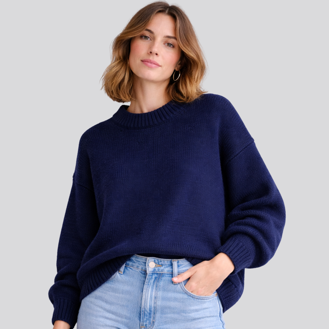 Anwen™ | Oversized Merino Wool Sweater with Dropped Shoulders