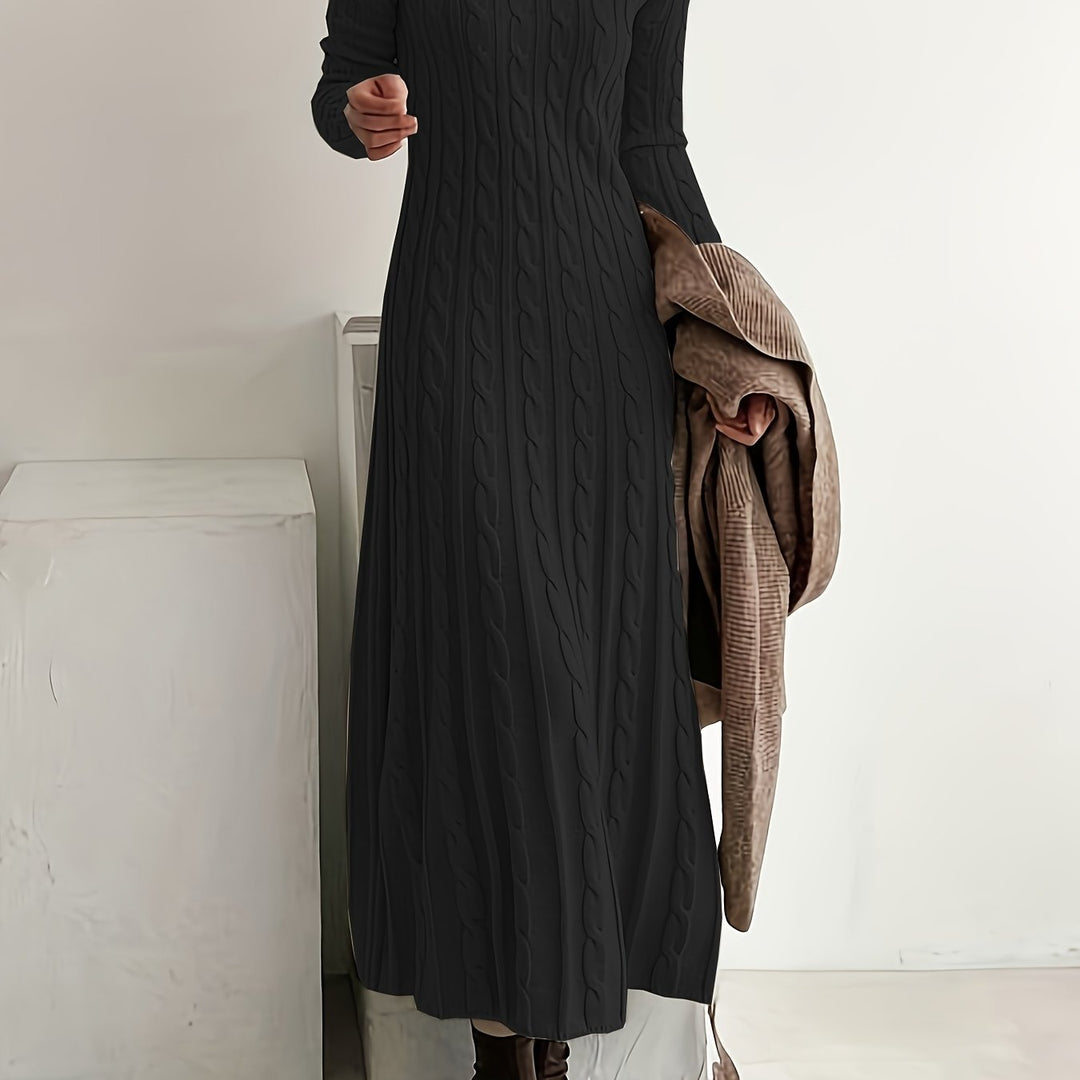 Tiphaine™ | Women's Cable Knit Long Sleeve Maxi Dress