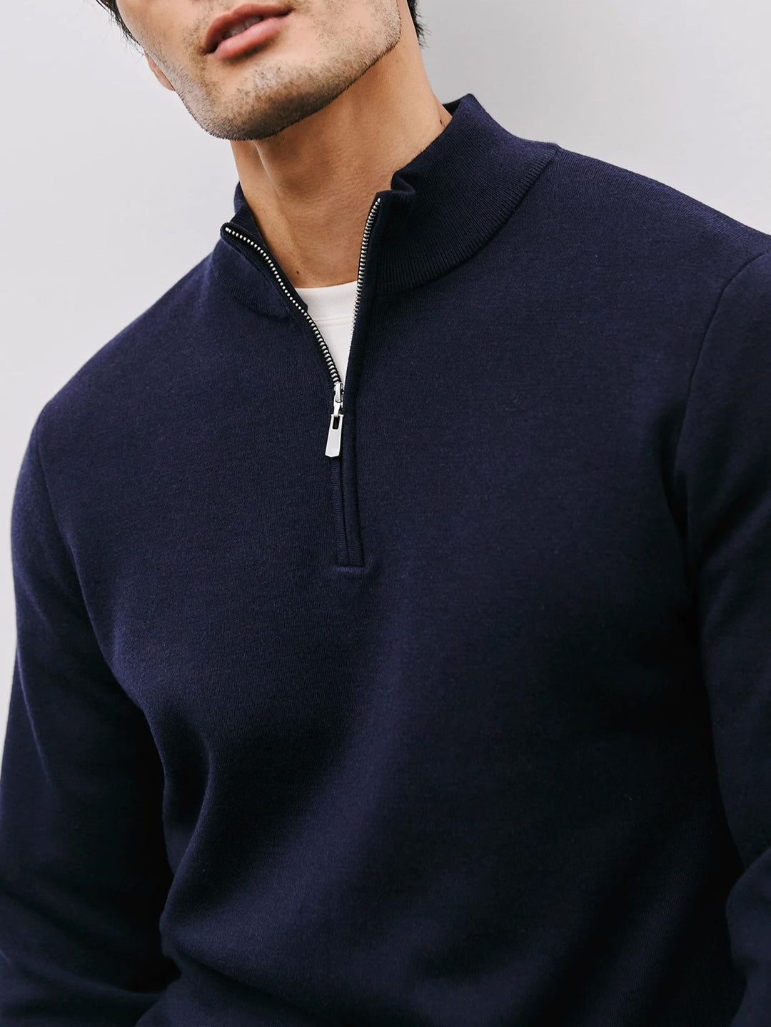 Thaddeus™ | Men's Quarter Zip Sweater with Stand Collar