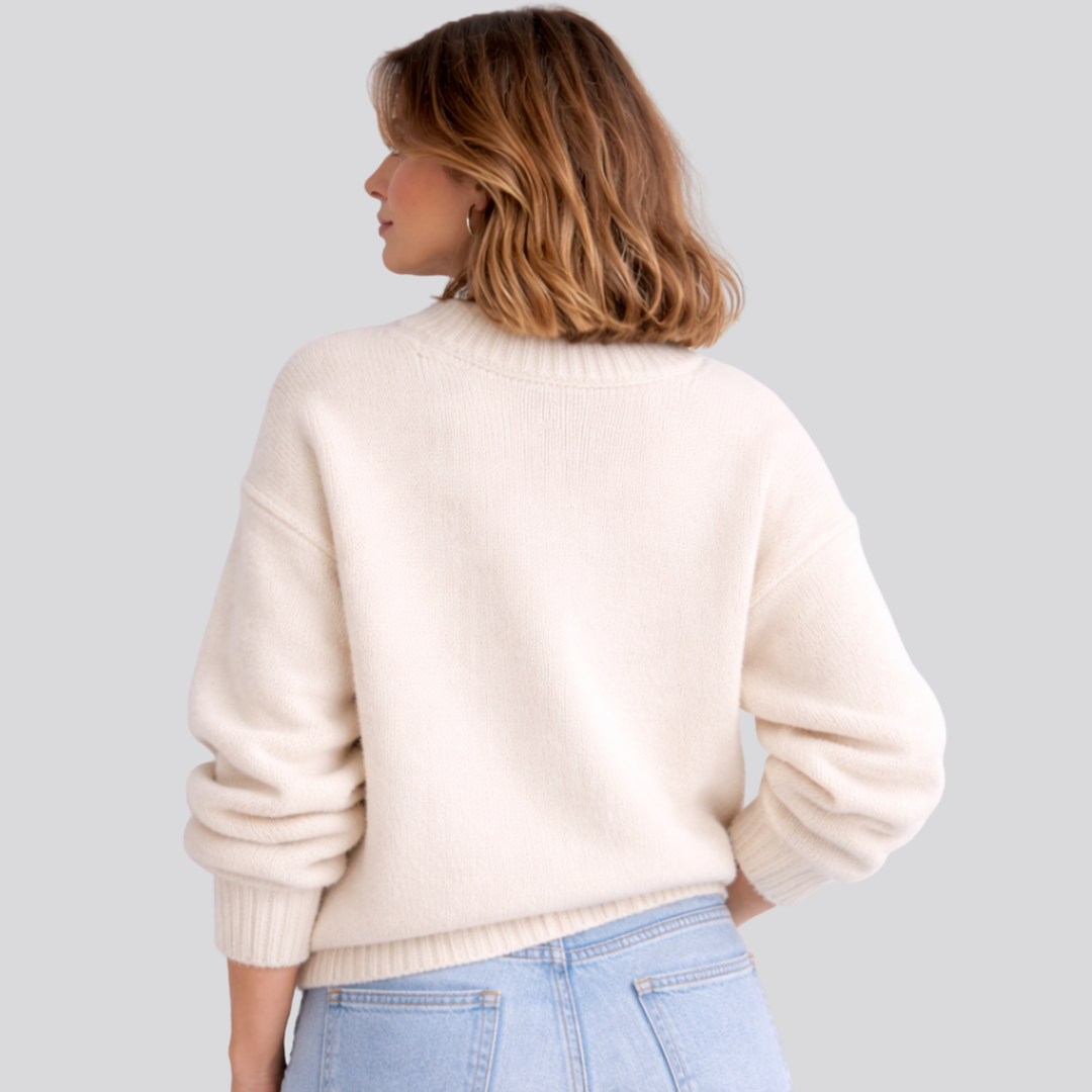 Anwen™ | Oversized Merino Wool Sweater with Dropped Shoulders