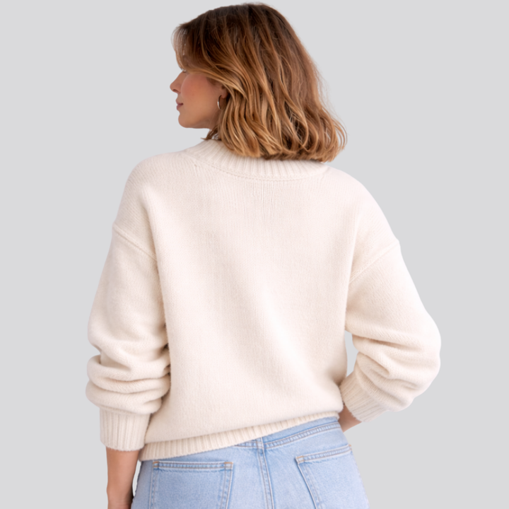 Anwen™ | Oversized Merino Wool Sweater with Dropped Shoulders
