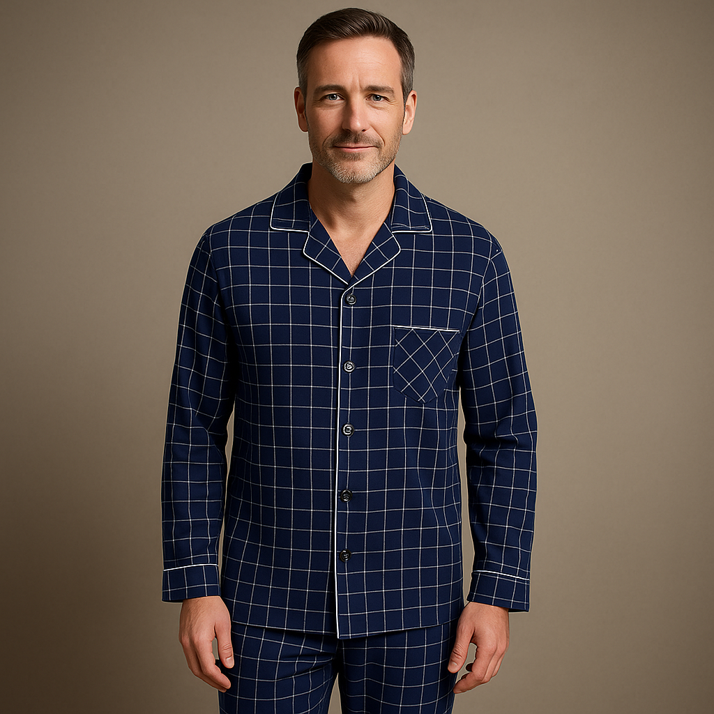 Lucien™ | Men's Long Sleeve Button-Up Pajama Set