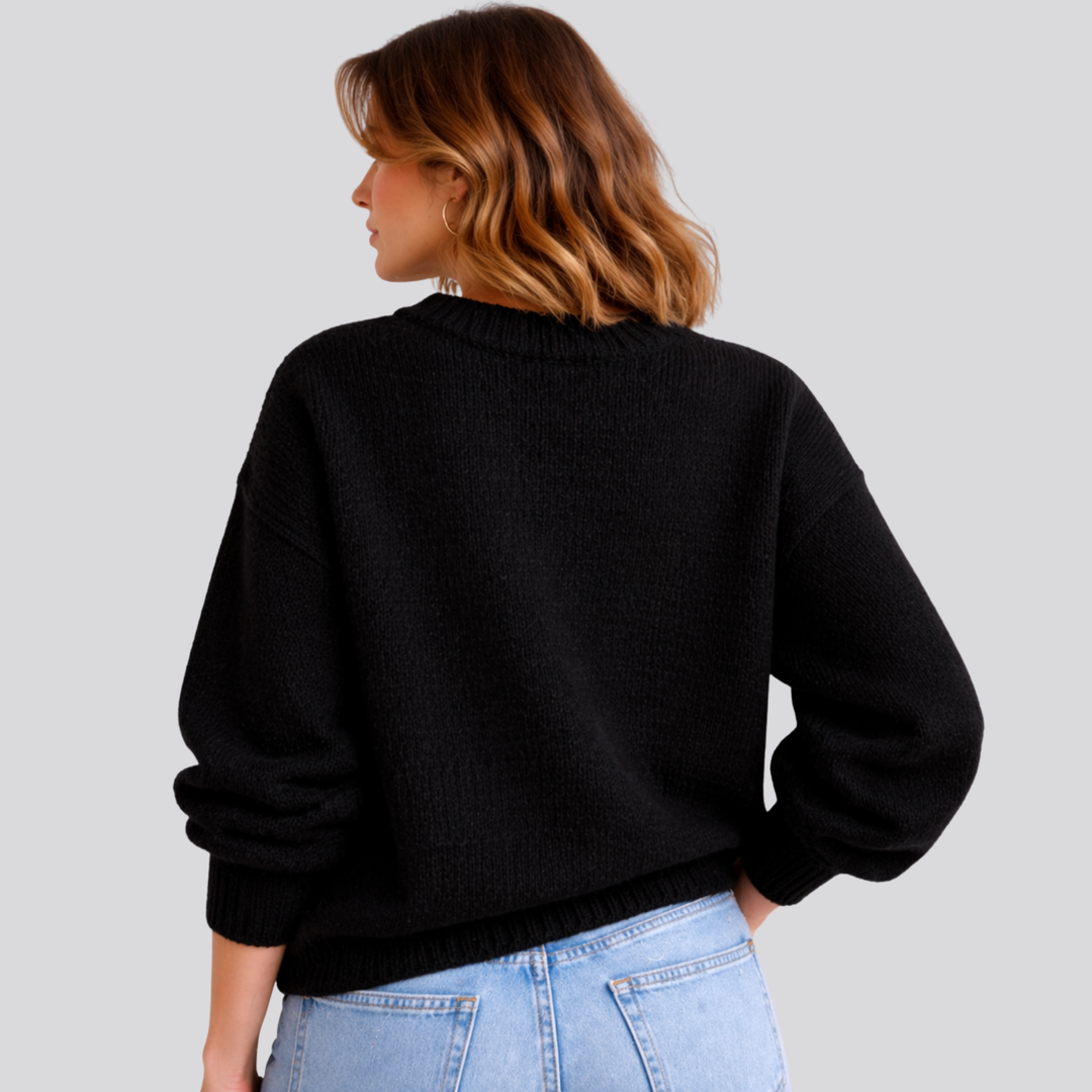 Anwen™ | Oversized Merino Wool Sweater with Dropped Shoulders