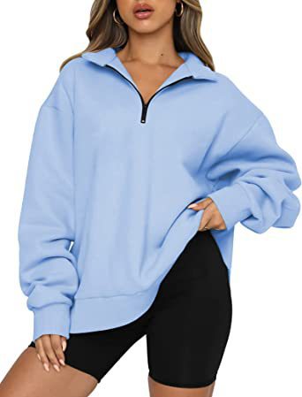 Velma™ | Women's Oversized Half Zip Collared Sweatshirt