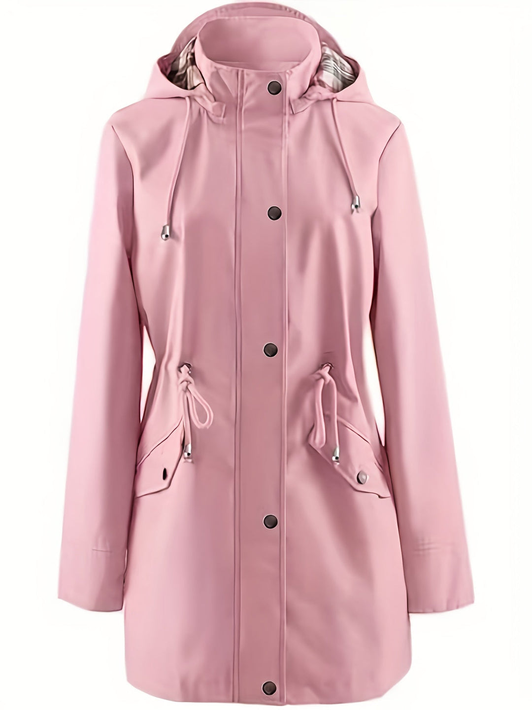Joyce™ | Women's Hooded Drawstring Rain Jacket in Plus Sizes